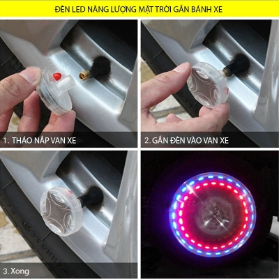 den led nang luong mat troi gan bong xe