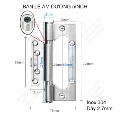 ban le am duong inox 304 loai 5 inch