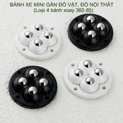 banh xe mini xoay 360 do gan do vat