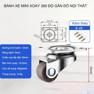 Banh xe xoay 360 do
