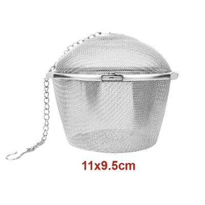 Bộ lọc pha trà, hầm thuốc bắc bằng inox 304 dạng lưới, hình trụ tròn, loại cực đại 110x95mm