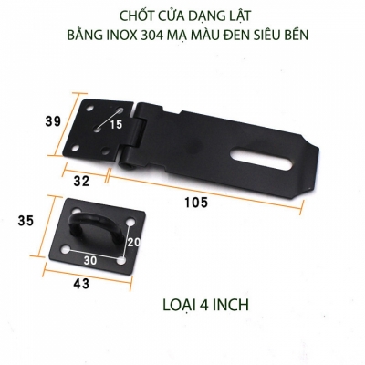 chot cua mau den 4 inch