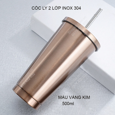 coc inox 304 loai 2 lop 500ml