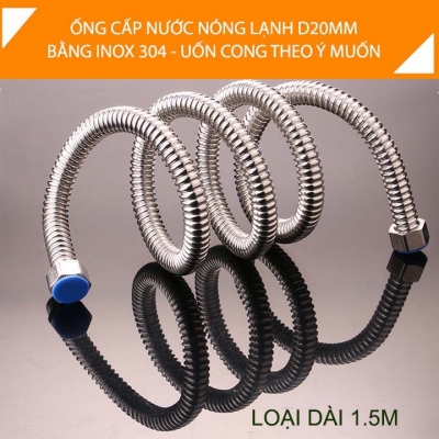 ong cap nuoc inox 304 uong cong linh hoat 1.0-1.5m
