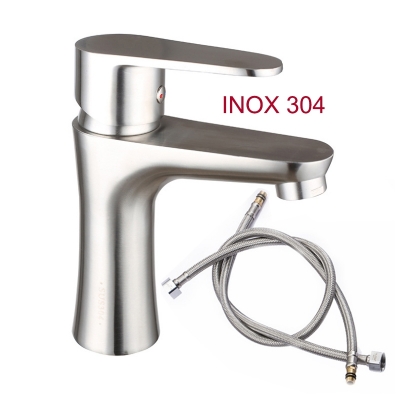 voi nuoc chau rua mat nong lanh inox 304 kem day noi mem