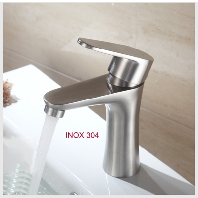 vòi chậu rửa mặt nóng lạnh inox 304