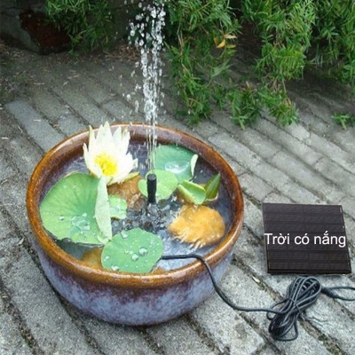 bom mini tieu canh kem pin mat troi