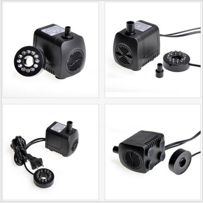 Máy bơm chìm 15W kèm đèn led nhiều màu cho đài phun nước mini, bể cảnh, tiểu cảnh AT380