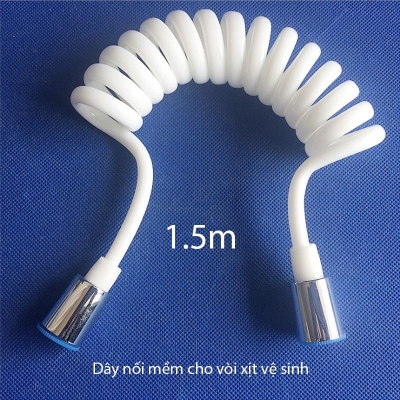 Dây mềm cho vòi xịt vệ sinh uốn hình lò xo bằng nhựa PU dài 1m5