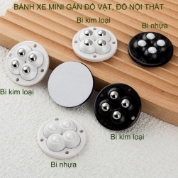 Bộ 4 bánh xe mini 4 gắn đồ vật tiện dụng giúp di chuyển kệ, hộp, giá để đồ dễ dàng