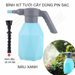 Bình xịt tưới cây dùng chạy pin sạc, có nhiều chế độ phun, có đầu nối dài, bình 2 lit