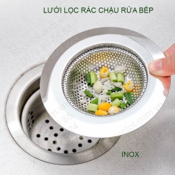 Khay lưới lọc rác chậu bếp bằng inox không gỉ