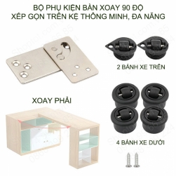 Bộ phụ kiện bàn xoay xếp gọn trên kệ thông minh, bằng thép mạ chống gỉ