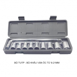 Bộ khẩu–tuýp mở siết ốc 10 chi tiết từ 8-21mm