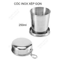 Cốc ly inox xếp gọn SS250 – 250ml dùng uống nước, đi picnic, đi học, đi chơi