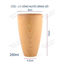Cốc–Ly bằng gỗ thông B02 dùng uống nước, cà phê đa năng