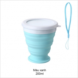 Cốc ly gấp gọn bằng Silicon dùng uống nước đa năng YD200, có dây xách