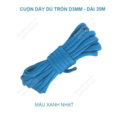 Dây dù tròn cuộn 20m đường kính 3mm