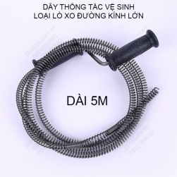 Dây thông tắc vệ sinh loại lò xo đường kính lớn, dài 5m