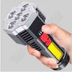 Đèn Pin LED cầm tay siêu sáng 5 pha kèm pin sạc gắn sẵn bên trong