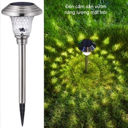 Đèn Led năng lượng mặt trời cắm sân vườn XLTD1808 vỏ inox và thủy tinh