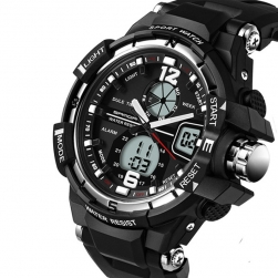 Đồng hồ thể thao hiển thị kim và số KB289 - màu đen phối bạc