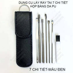 Dụng cụ lấy ráy tai 7 món tùy chọn kèm vỏ đựng bằng da