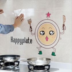 Giấy dán tường bếp chống bám dầu mỡ, trong suốt, hình ngộ nghĩnh kích thước 60x90cm