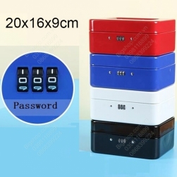 Hộp để đồ cá nhân bằng sắt có khóa số, giúp để tiền, đồ trang sức, đồ cá nhân rất an toàn, loại 20x16x9cm