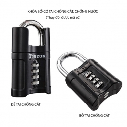 Khóa số chống cắt loại 4 mã số TY25011, móc khóa thép cứng D8cm, vỏ hợp kim kẽm mạ không gỉ