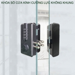 Khóa số cho cửa kính cường lực không khung, mở bằng 4 mã số có thể thay đổi được, không cần khoét lỗ kính