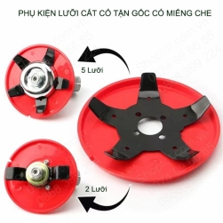 Lưỡi cắt cỏ tận gốc có miếng che, có 2 và 5 đầu kèm theo (dùng cho máy cắt cỏ chạy nhiêu liệu)