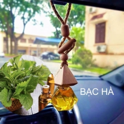 Tinh dầu nguyên chất 100% treo xe ô tô, treo tủ quần áo lọ hình lục lăng hoặc táo, tinh dầu Bạc hà