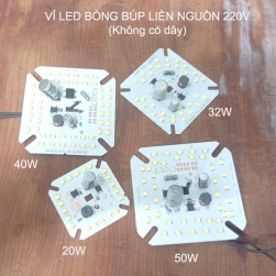 Combo 3 vỉ led cho bóng búp liền nguồn 220V, công suất 20-32-40-50W tùy chọn