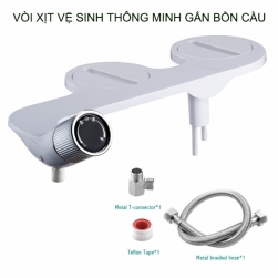 Vòi xịt rửa gắn bồn cầu thông minh 2 đầu xịt chuyên dụng kèm phụ kiện đấu nối (VXBC.X2T)