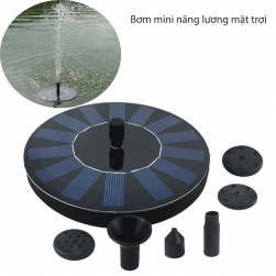 Máy bơm chìm mini kèm tấm pin mặt trời hình tròn gắn liền JT160F1 cho đài phum nước mini, bể cảnh.