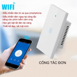 Công tắc thông minh đơn WS-US kết nối Wifi điều khiển từ xa bằng smartphone kiêm hẹn giờ đa năng