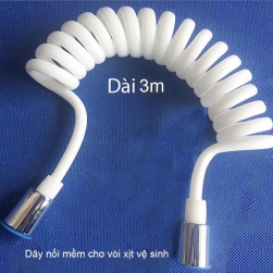 Dây mềm cho vòi xịt vệ sinh uốn hình lò xo bằng nhựa PU dài 3m