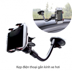 Kẹp điện thoại gắn kính xe ô tô JC6022 thân uốn cong linh hoạt