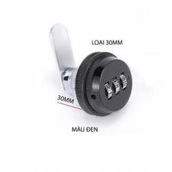 Khóa số KS9503 cho ngăn kéo bàn, tủ loại dài 30mm với 3 mã số có thể thay đổi được, bằng hợp kim