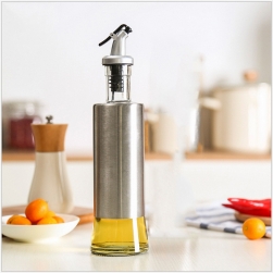 Lọ đựng nước mắm, dấm, dầu ăn và gia vị khác 300ml bằng thủy tinh bọc inox 304