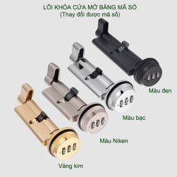 Lõi khóa cửa tay gạt mở bằng mã số thay đổi được, loại 70x29mm, bên trong vặn để mở