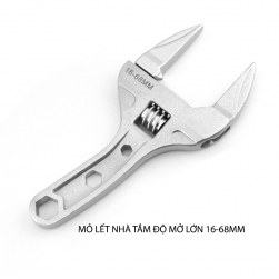 Mỏ lết nhà tắm độ mở lớn từ 16-68mm, tay cầm có lỗ lục giác