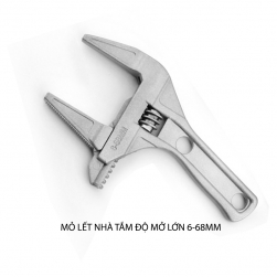 Mỏ lết nhà tắm độ mở lớn từ 6-68mm, 1 mặt có răng cưa